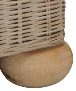 vidaXL 2-Seater Sofa with Cushions Natural Rattan