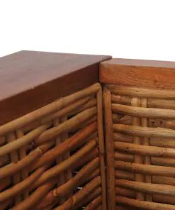 vidaXL Armchair with Cushions Brown Natural Rattan