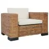 vidaXL Armchair with Cushions Natural Rattan