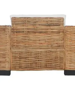 vidaXL Armchair with Cushions Natural Rattan