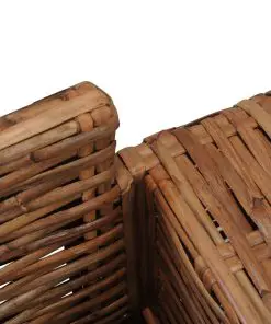 vidaXL Armchair with Cushions Natural Rattan