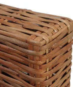 vidaXL Armchair with Cushions Natural Rattan