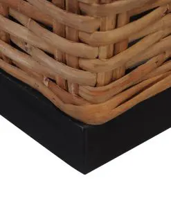 vidaXL Armchair with Cushions Natural Rattan