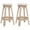 vidaXL Bar Stools 2 pcs Natural Rattan vidaXL Bar Stools 2 pcs Natural Rattan