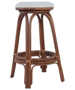 vidaXL Bar Stools 2 pcs Brown Rattan
