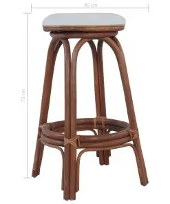 vidaXL Bar Stools 2 pcs Brown Rattan