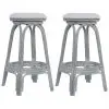 vidaXL Bar Stools 2 pcs Grey Rattan