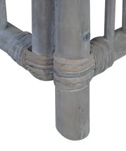 vidaXL Dining Chairs with Cushions 2 pcs Grey Natural Rattan