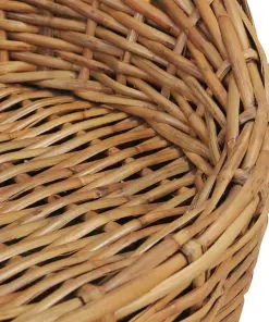 vidaXL 3-Seater Sofa with Cushions Natural Rattan