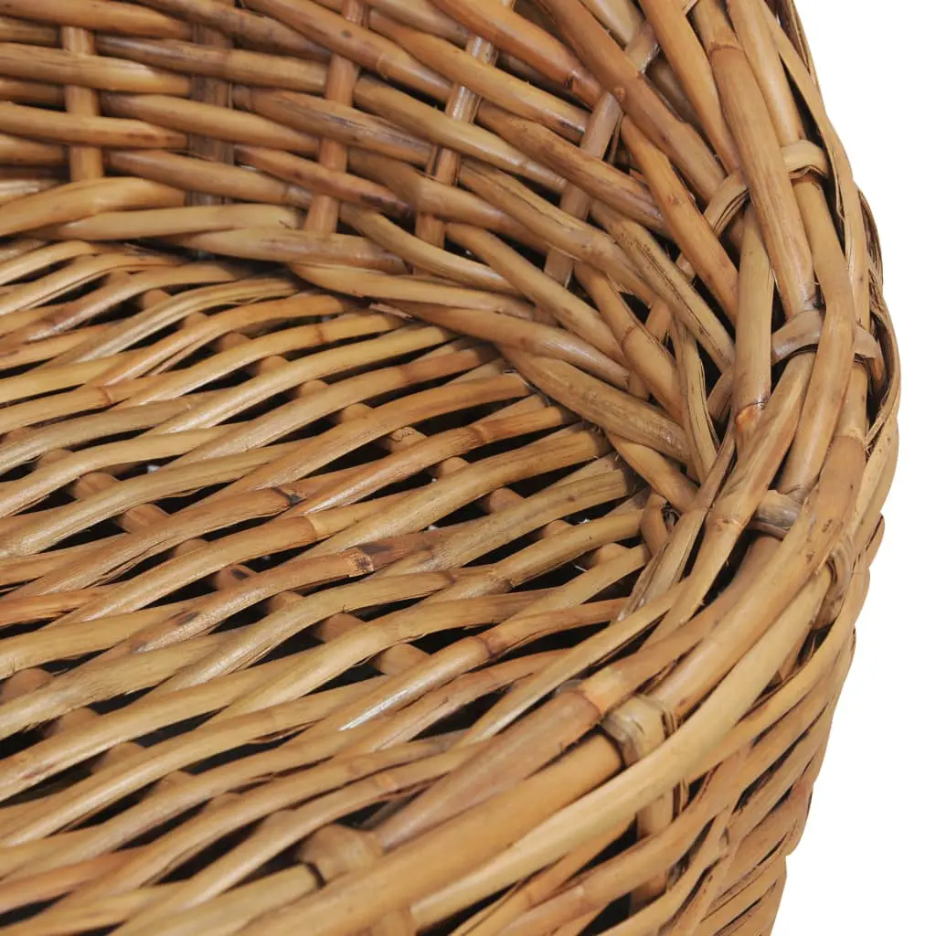 vidaXL 3-Seater Sofa with Cushions Natural Rattan