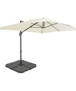 vidaXL Outdoor Umbrella with Portable Base Sand