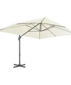 vidaXL Outdoor Umbrella with Portable Base Sand