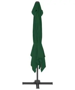 vidaXL Outdoor Umbrella with Portable Base Green