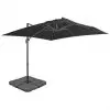 vidaXL Outdoor Umbrella with Portable Base Anthracite