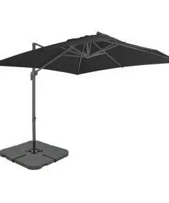 vidaXL Outdoor Umbrella with Portable Base Anthracite