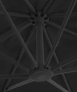 vidaXL Outdoor Umbrella with Portable Base Anthracite