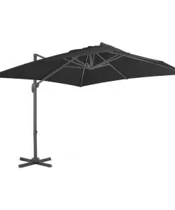 vidaXL Outdoor Umbrella with Portable Base Anthracite