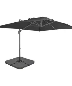 vidaXL Outdoor Umbrella with Portable Base Anthracite