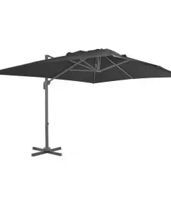 vidaXL Outdoor Umbrella with Portable Base Anthracite