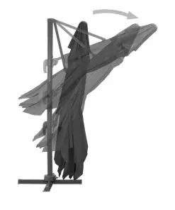 vidaXL Outdoor Umbrella with Portable Base Anthracite