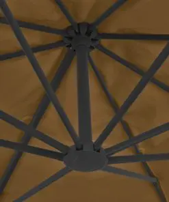 vidaXL Outdoor Umbrella with Portable Base Taupe