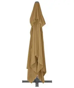 vidaXL Outdoor Umbrella with Portable Base Taupe