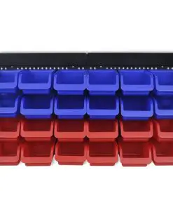 vidaXL 2 pcs Blue & Red Wall Mounted Garage Tool Organiser
