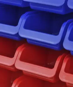 vidaXL 2 pcs Blue & Red Wall Mounted Garage Tool Organiser