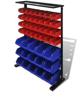 vidaXL Garage Tool Organiser Blue and Red