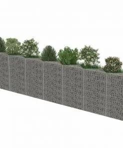 vidaXL Gabion Wall Galvanised Steel 450x30x100 cm