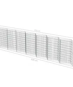 vidaXL Gabion Wall Galvanised Steel 450x30x100 cm