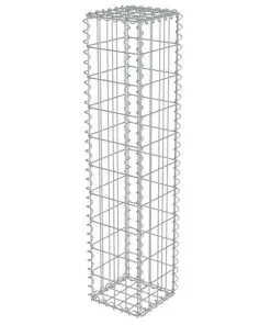 vidaXL Gabion Wall with Covers Galvanised Steel 20x20x100 cm