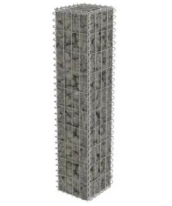 vidaXL Gabion Wall with Covers Galvanised Steel 20x20x100 cm