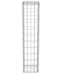 vidaXL Gabion Wall with Covers Galvanised Steel 20x20x100 cm