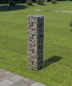 vidaXL Gabion Wall with Covers Galvanised Steel 20x20x100 cm