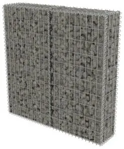 vidaXL Gabion Wall with Covers Galvanised Steel 100x20x100 cm