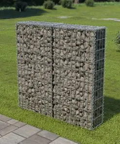 vidaXL Gabion Wall with Covers Galvanised Steel 100x20x100 cm