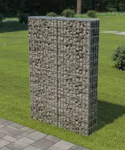 vidaXL Gabion Wall with Covers Galvanised Steel 100x20x150 cm