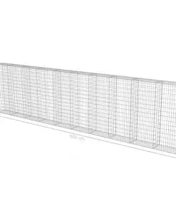 vidaXL Gabion Wall with Covers Galvanised Steel 600x30x150 cm
