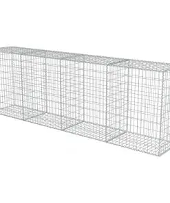 vidaXL Gabion Wall with Covers Galvanised Steel 300x50x100 cm
