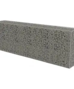 vidaXL Gabion Wall with Covers Galvanised Steel 300x50x100 cm