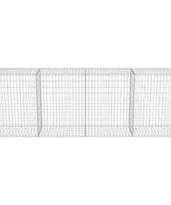 vidaXL Gabion Wall with Covers Galvanised Steel 300x50x100 cm