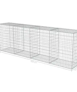 vidaXL Gabion Wall with Covers Galvanised Steel 300x50x100 cm