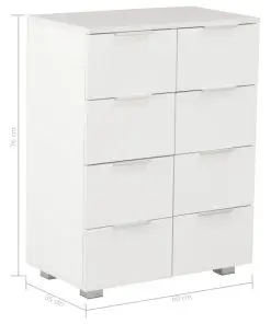vidaXL Sideboard High Gloss White 60x35x76 cm Chipboard