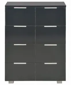 vidaXL Sideboard High Gloss Black 60x35x76 cm Chipboard