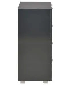 vidaXL Sideboard High Gloss Black 60x35x76 cm Chipboard