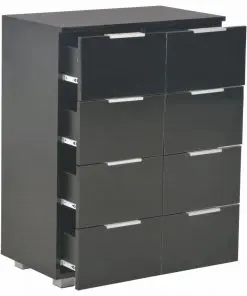 vidaXL Sideboard High Gloss Black 60x35x76 cm Chipboard