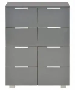 vidaXL Sideboard High Gloss Grey 60x35x76 cm Chipboard