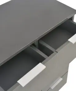 vidaXL Sideboard High Gloss Grey 60x35x76 cm Chipboard