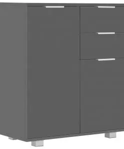 vidaXL Sideboard High Gloss Grey 71x35x76 cm Chipboard